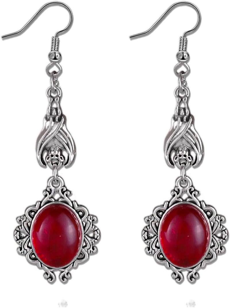 CSIYANJRY99 Goth Bat Crystal Earrings Vampire Accessories for Women Halloween Earring Gothic Jewelry Dangle Earrings Witch Victorian Vintage Dress Costume - Image 1